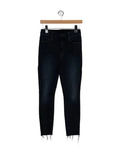 Pre-owned Mother Mid-rise Skinny Leg Jeans In Black
