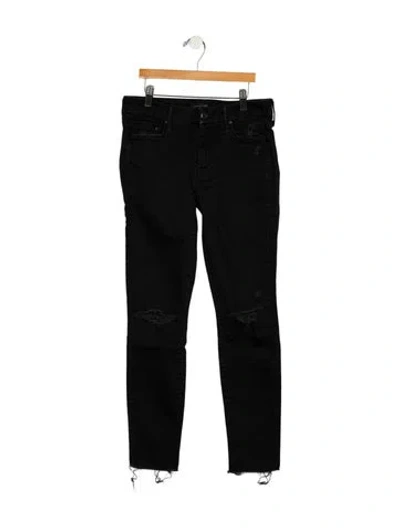 Pre-owned Mother Mid-rise Skinny Leg Jeans In Black