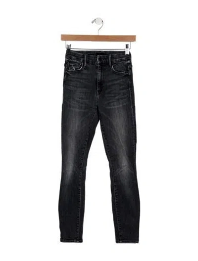 Pre-owned Mother Mid-rise Skinny Leg Jeans In Black