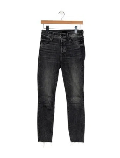 Pre-owned Mother Mid-rise Skinny Leg Jeans In Black