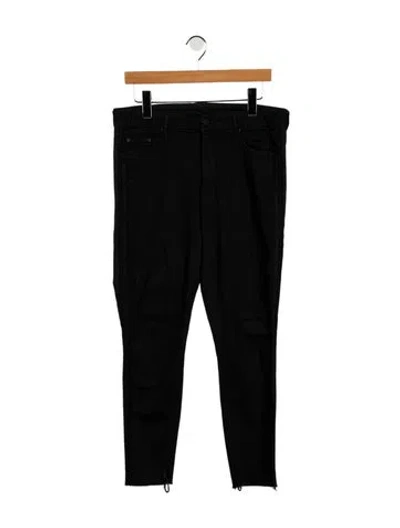 Pre-owned Mother Mid-rise Skinny Leg Jeans In Black