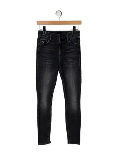 Pre-owned Mother Mid-rise Skinny Leg Jeans In Black