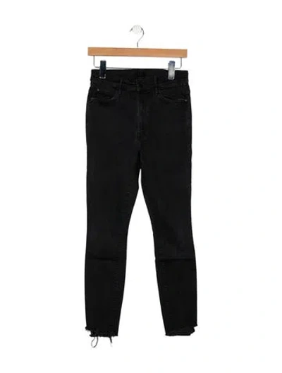 Pre-owned Mother Mid-rise Skinny Leg Jeans In Black