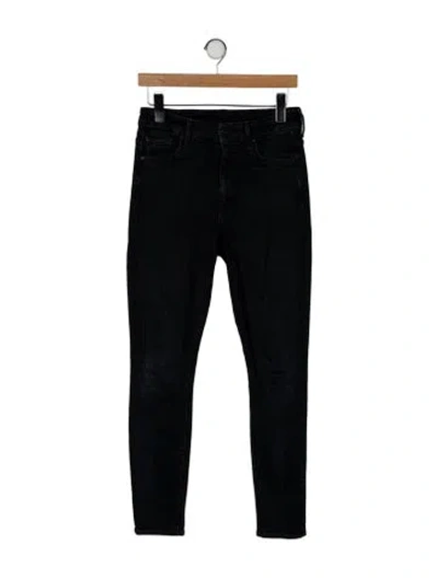 Pre-owned Mother Mid-rise Skinny Leg Jeans In Black