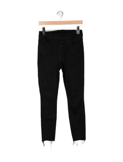 Pre-owned Mother Mid-rise Skinny Leg Jeans In Black