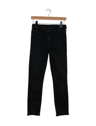 Pre-owned Mother Mid-rise Skinny Leg Jeans In Black