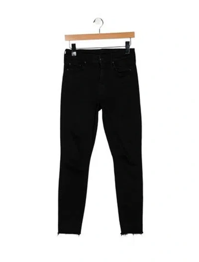 Pre-owned Mother Mid-rise Skinny Leg Jeans In Black