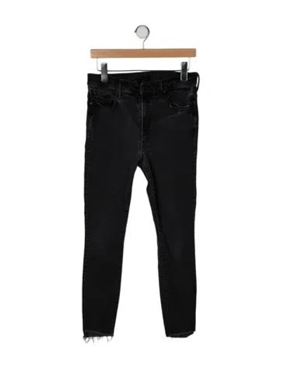 Pre-owned Mother Mid-rise Skinny Leg Jeans In Black