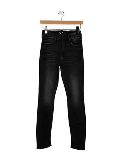 Pre-owned Mother Mid-rise Skinny Leg Jeans In Black