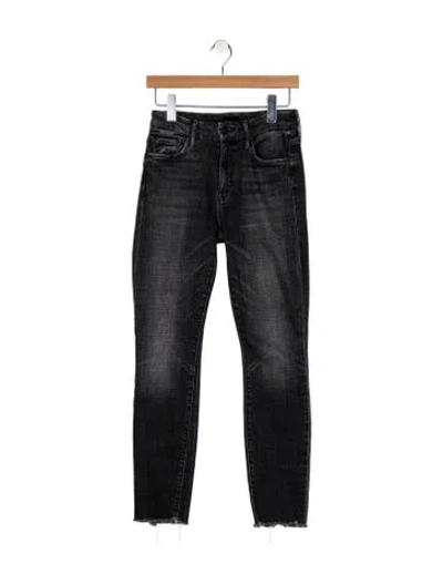 Pre-owned Mother Mid-rise Skinny Leg Jeans In Black