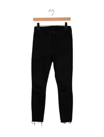 Pre-owned Mother Mid-rise Skinny Leg Jeans In Black