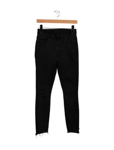 Pre-owned Mother Mid-rise Skinny Leg Jeans In Black