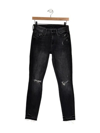 Pre-owned Mother Mid-rise Skinny Leg Jeans In Black