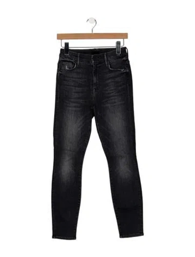 Pre-owned Mother Mid-rise Skinny Leg Jeans In Black