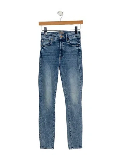 Pre-owned Mother Mid-rise Skinny Leg Jeans In Blue