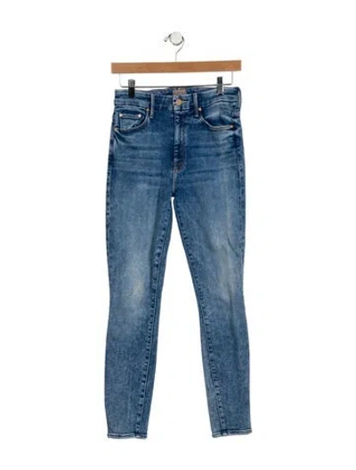 Pre-owned Mother Mid-rise Skinny Leg Jeans In Blue