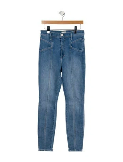 Pre-owned Mother Mid-rise Skinny Leg Jeans In Blue