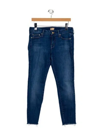 Pre-owned Mother Mid-rise Skinny Leg Jeans In Blue
