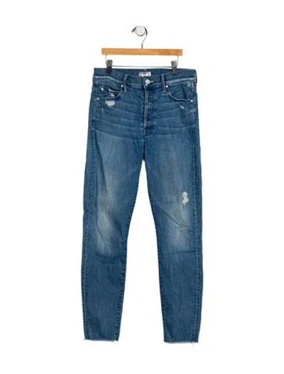 Pre-owned Mother Mid-rise Skinny Leg Jeans In Blue