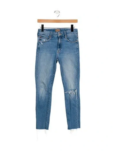 Pre-owned Mother Mid-rise Skinny Leg Jeans In Blue