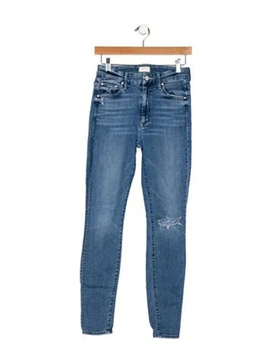 Pre-owned Mother Mid-rise Skinny Leg Jeans In Blue