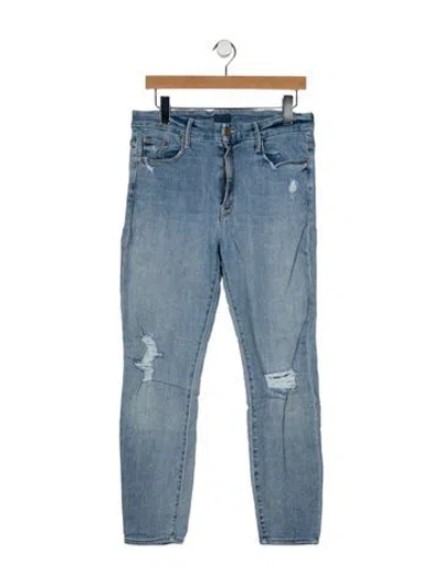 Pre-owned Mother Mid-rise Skinny Leg Jeans In Blue