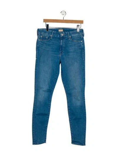 Pre-owned Mother Mid-rise Skinny Leg Jeans In Blue