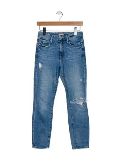 Pre-owned Mother Mid-rise Skinny Leg Jeans In Blue