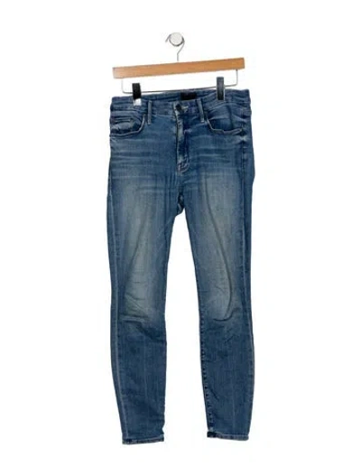 Pre-owned Mother Mid-rise Skinny Leg Jeans In Blue