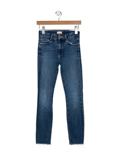 Pre-owned Mother Mid-rise Skinny Leg Jeans In Blue