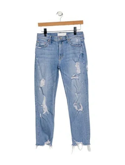 Pre-owned Mother Mid-rise Skinny Leg Jeans In Blue