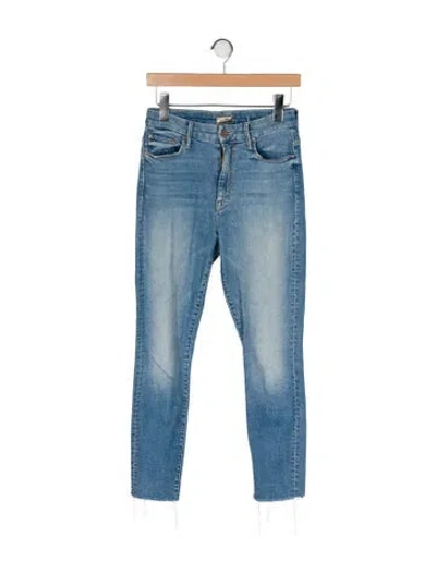 Pre-owned Mother Mid-rise Skinny Leg Jeans In Blue