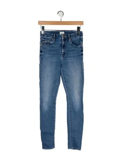 Pre-owned Mother Mid-rise Skinny Leg Jeans In Blue