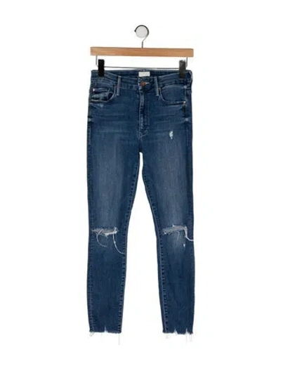 Pre-owned Mother Mid-rise Skinny Leg Jeans In Blue