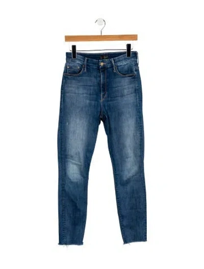 Pre-owned Mother Mid-rise Skinny Leg Jeans In Blue