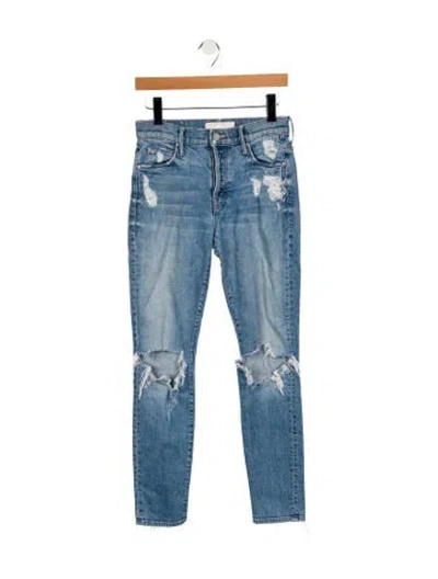 Pre-owned Mother Mid-rise Skinny Leg Jeans In Blue