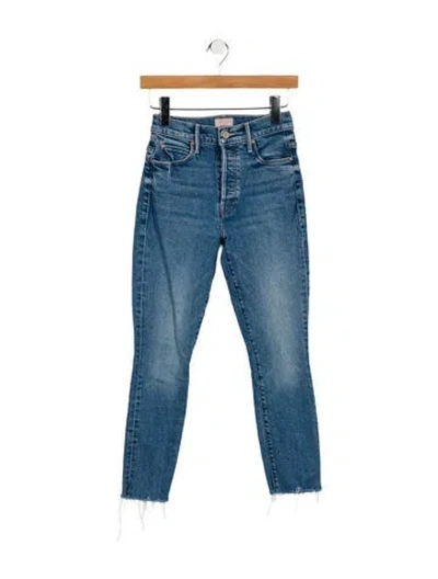 Pre-owned Mother Mid-rise Skinny Leg Jeans In Blue