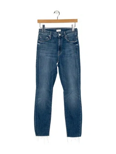 Pre-owned Mother Mid-rise Skinny Leg Jeans In Blue