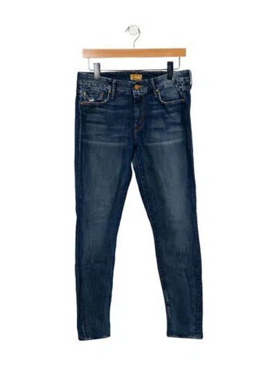 Pre-owned Mother Mid-rise Skinny Leg Jeans In Blue