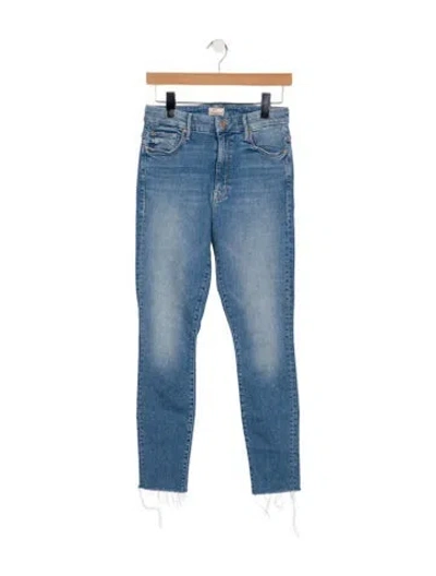 Pre-owned Mother Mid-rise Skinny Leg Jeans In Blue