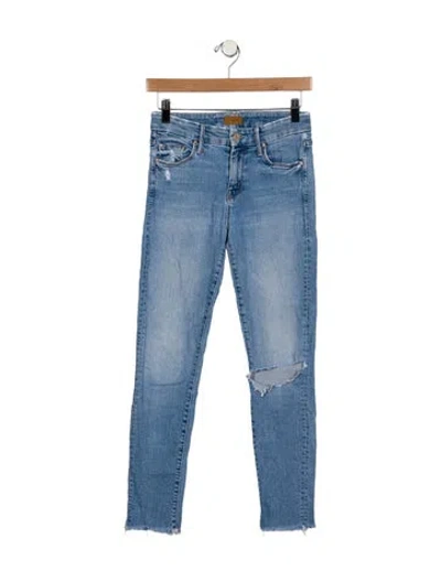 Pre-owned Mother Mid-rise Skinny Leg Jeans In Blue