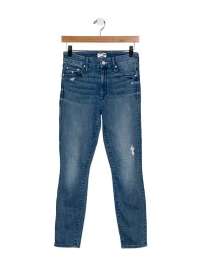 Pre-owned Mother Mid-rise Skinny Leg Jeans In Blue