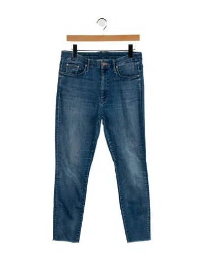 Pre-owned Mother Mid-rise Skinny Leg Jeans In Blue