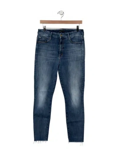 Pre-owned Mother Mid-rise Skinny Leg Jeans In Blue