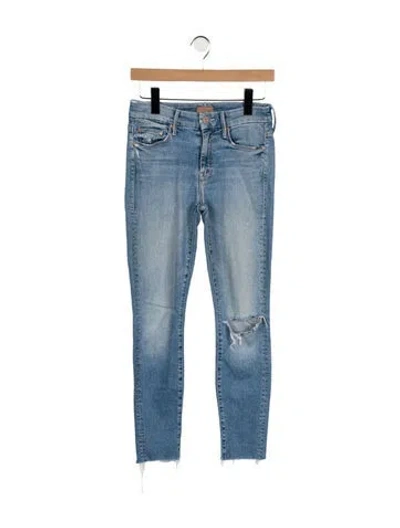 Pre-owned Mother Mid-rise Skinny Leg Jeans In Blue