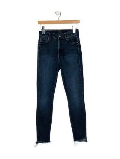 Pre-owned Mother Mid-rise Skinny Leg Jeans In Blue
