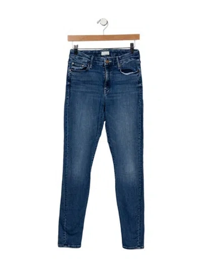 Pre-owned Mother Mid-rise Skinny Leg Jeans In Blue