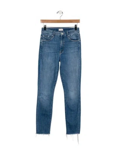 Pre-owned Mother Mid-rise Skinny Leg Jeans In Blue