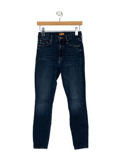 Pre-owned Mother Mid-rise Skinny Leg Jeans In Blue