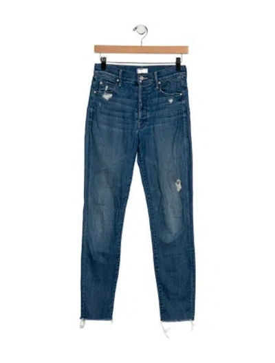 Pre-owned Mother Mid-rise Skinny Leg Jeans In Blue